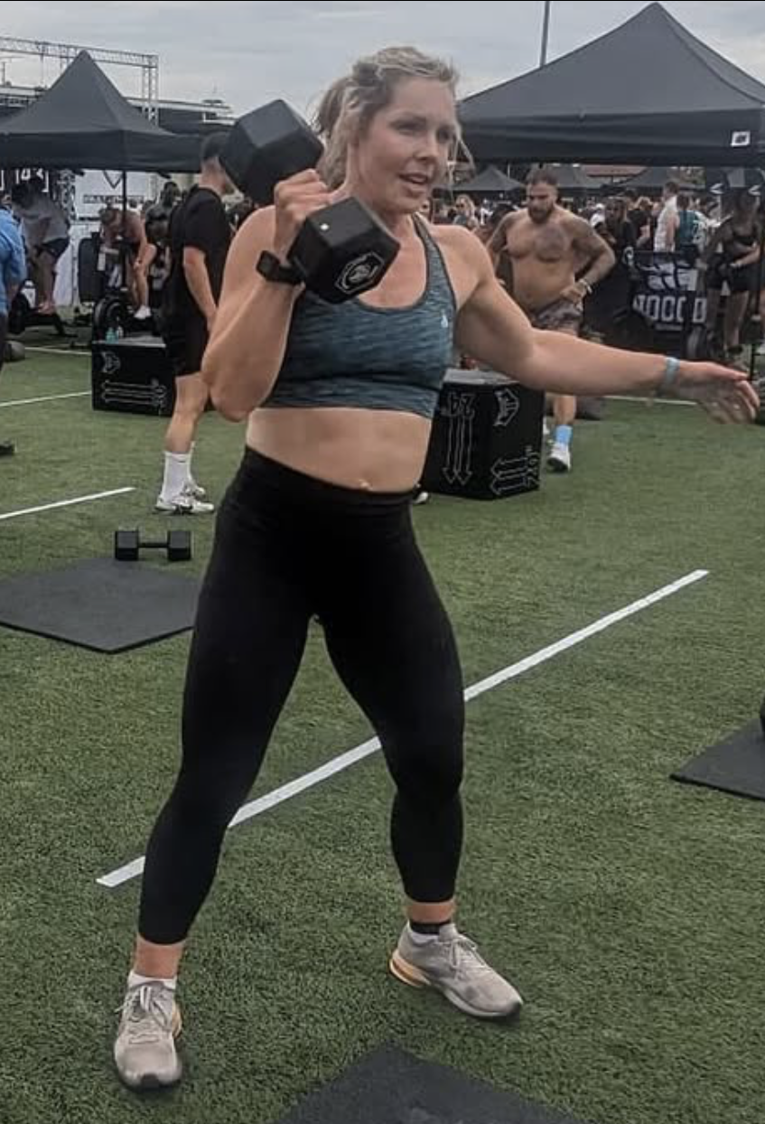 Women strength training in the gym
